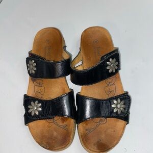 GOOD Women’s Josef Seibel Black Slide Sandals Size 37